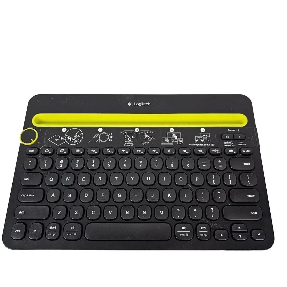 Logitech K480 Wireless Bluetooth‎ Keyboard Holds Tablet/Phone